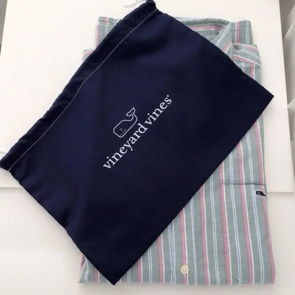 Vineyard Vines Stripe Oxford-Whale Logo Long Sleeve Shirt-NWT - Picture 10 of 10